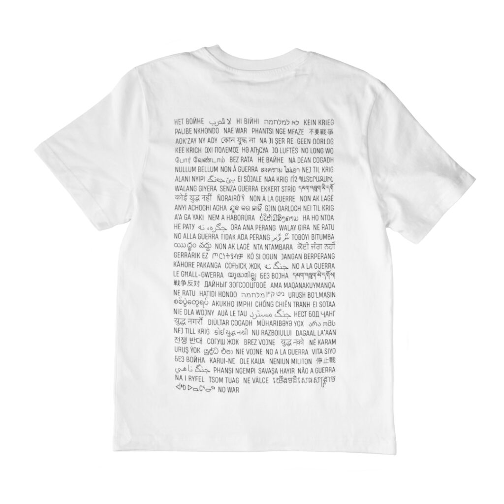 t-shirt "no war" back print