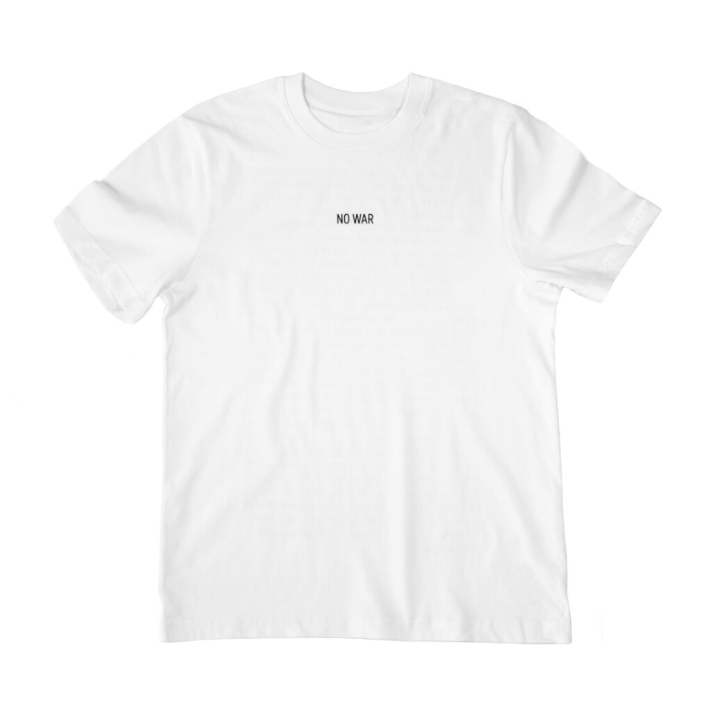 t-shirt "no war" front print